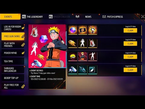 NARUTO🤩ইভেন্ট দিয়ে ফ্রিতে পাবে | NARUTO EVENT FREE FIRE | NARUTO COLLABORATION FREE FIRE