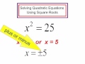 Solving Quadratic Equations with Square Roots