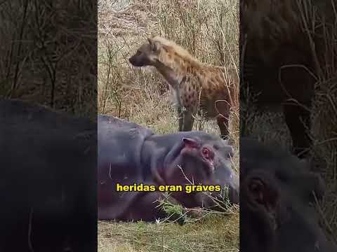 Hyena was blown to pieces by hippopotamus#animals  #Friendship #Us