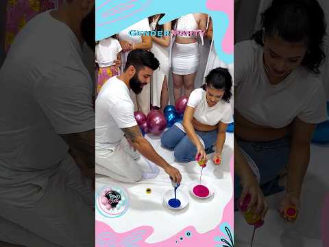 Gender Reveal with paints ❤️💙🎉 #genderreveal #announcement