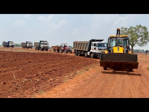 JCB 3dx Backhoe Machine Loading Mud Mahindra Tractor | TATA Truck | Ashok Leyland Truck