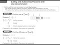 Adding and Subtracting Like Fractions and Mixed Numbers