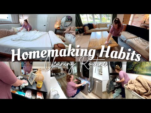 Daily Cleaning Routine and Habits for Homemaking / Clean With Me