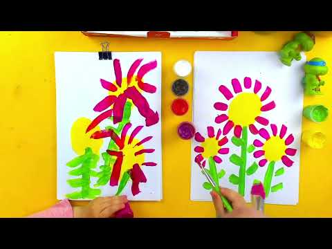 How to draw flowers 💐  lesson for kids