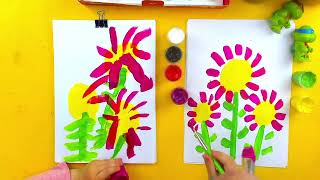 How to draw flowers 💐  lesson for kids