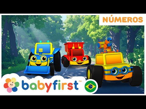 O 123, e já! | Contando animais de 1 a 10 | Quem Vai Ganhar a Corrida dos Números? |BabyFirst Brasil