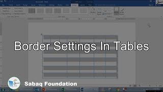 Border settings in tables
