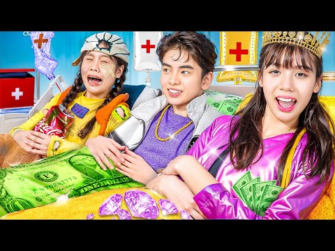 Poor Vs Rich Vs Giga Rich In The Hospital! We Became Best Friend