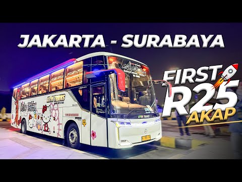NAIK BUS BARU KYM TRANS SKYLANDER R25 | Trip Jakarta - Surabaya Jam Malam