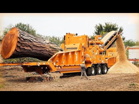 Extreme Dangerous Wood Chipper Machines Working, Fastest Tree Shredder Destroy Big Tree Equipment