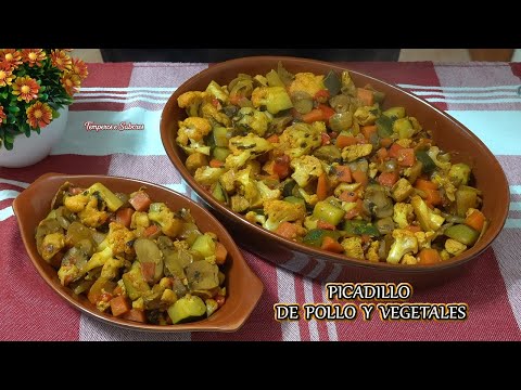 PICADILLO DE POLLO Y VEGETALES DELICIOSO FÁCIL Y SALUDABLE