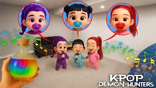 I MIXED BABY & SINGING POTION & USED IT ON KPOP DEMON HUNTERS IN REAL LIFE! (HUNTRIX BABY SONG)