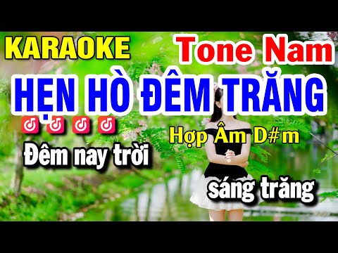 Hẹn Hò Đêm Trăng Karaoke Tone Nam ( D#m ) Nhạc Sống 2025 | Huỳnh Lê