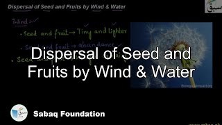 Dispersal of Seed and Fruits by Wind & Water