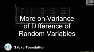 More on Variance of Difference of Random Variables