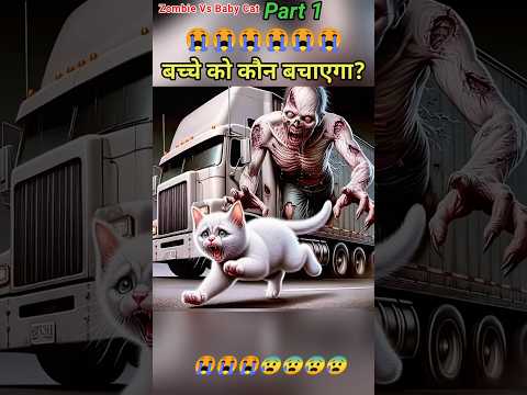 बच्चे को कौन बचाएगा?😭😭Cat Sad story Part 1 ||#cat #animals#Zombie#shorts