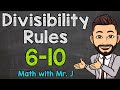 Divisibility Rules for Numbers 6 to 10