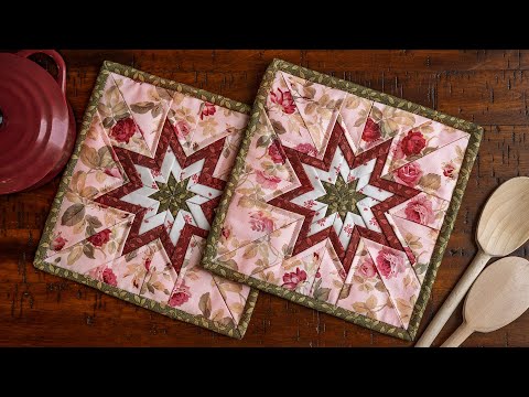 How To Make a Folded Star Squared Hot Pad from Plum...