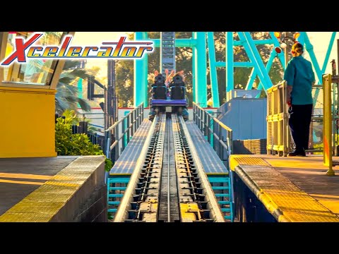 XCELERATOR, Off-Ride Footage, 0-82mph Launch, Knott's Berry Farm