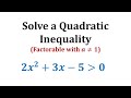 Quadratic Inequalities and Functions
