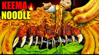 🔥Spiciest Buff Keema Noodles Mukbang | Chicken Lolly 🤤 Kimbap | Eating Show | Spicy Food| Big Bite🥵
