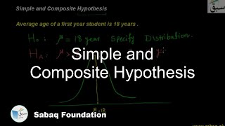 Simple and Composite Hypothesis