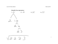 Simplifying Square Roots and Radicals