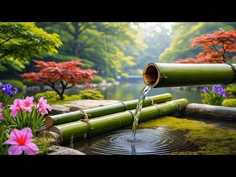 Bamboo Water Fountain with Forest and Bird Sounds | Relaxation & Sleep Music for Meditation, Yoga