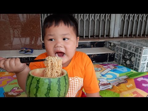 Trò Chơi Làm Dưa Hấu Mì ❤ PinPin TV ❤ Đồ Chơi Bé Pin