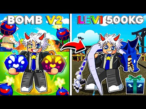BI HUỲNH SỞ HỮU TẤT CẢ SKIN TRÁI BOMB SIÊU MẠNH VÀ CÂU CÁ LEVI TRONG BLOX FRUITS