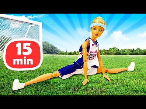 ⚽🤽 Facciamo un po' di sport? La bambola Barbie e la sua vita sportiva. Video e giochi per bambini