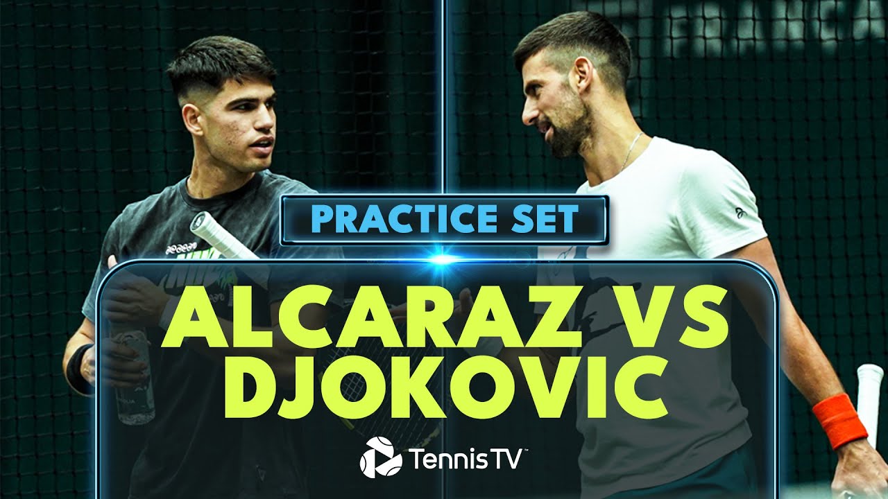 Carlos Alcaraz vs Novak Djokovic Full Practice Set | Rolex Paris Masters 2023