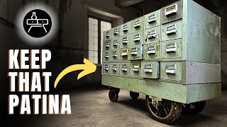 Restoring a Vintage Metal Library Cart : Preserving Original Paint