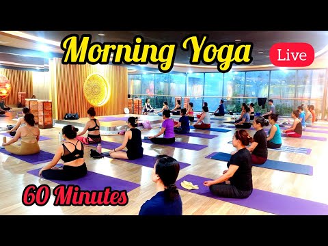 1 Hrs Morning Yoga For Beginners Full Live Session 2025 #yogasouvik #morningyoga