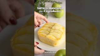 TARTA de MANZANA con 3 INGREDIENTES en MICROONDAS🍏 #postresfaciles #postressinhorno #tartademanzana