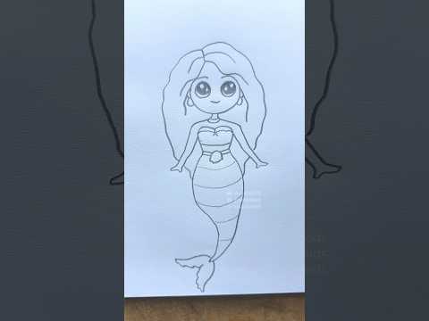 Beautiful Mermaid girl drawing for kids