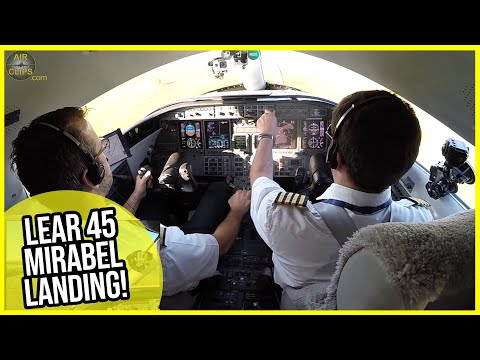 Captain Yves concluding early morning Training Session: Lear 45 Mirabel Landing! [AirClips]