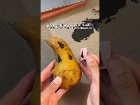 printmaking in fruit #shorts