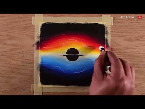 Beautiful Galaxy / Drawing with Oil Pastels / Step by Step