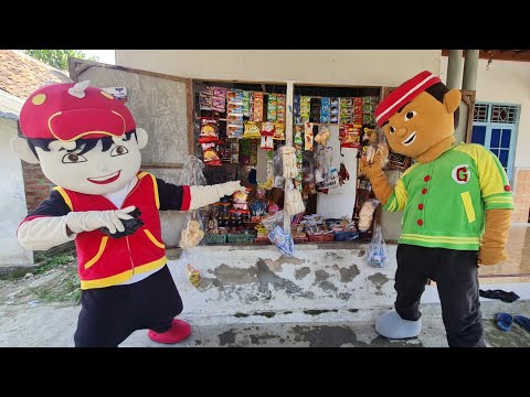 BADUT BOBOIBOY NEMU UANG JAJAN SNACK DIWARUNG~Badut Squidgame Nangis Kejer Uangnya Hilang