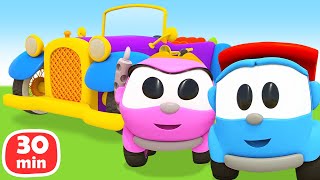 Let's build a retro car from old car parts at the dump! Construction games with Leo the truck.