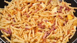 Salade Macaroni aux oeufs et lardons