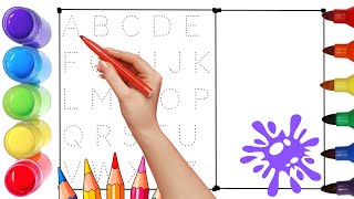 Alphabet, ABC song, ABCD, A to Z, Kids rhymes, collection for writing along dotted lines for toddler