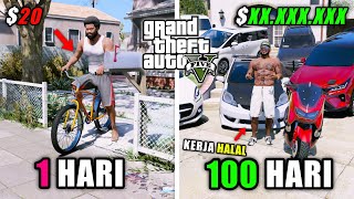 100 HARI DI GTA 5 TAPI KERJA HALAL & TANPA KRIMINAL SAMPE JADI SULTAN - GTA 5 MOD