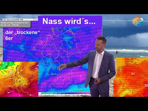 Nass wird´s (im Hitze- & Dürreland). Kein stabiles Hochsommerwetter in Sicht. Vb-Gefahr & viel Regen