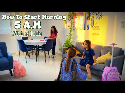 How To Start MORNING At 5 A.M☕️☀️Kids Lunchbox & breakfast ~ Morning Cleaning 🧹Pakistani mom vlogger