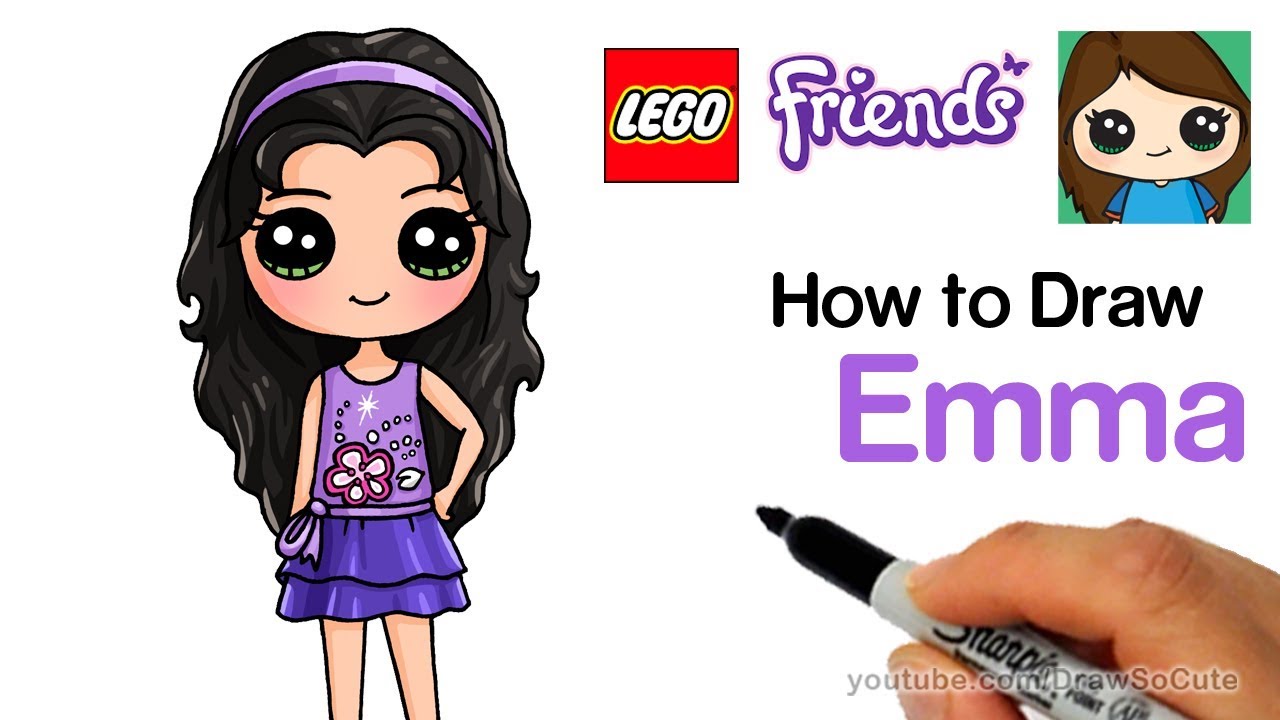 How to Draw Lego Friends Emma Easy