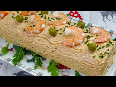 TRONCO SALADO DE MARISCO, con pan de molde🎄Especial Receta de NAVIDAD