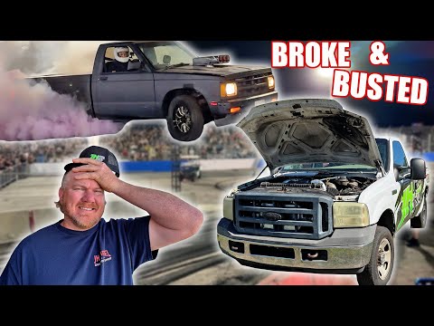 My 6.0 Powerstroke Burnout Truck Broke Before The Burnout... S-10 Caught On Fire... Best Day Ever!!!