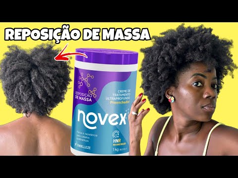 TESTANDO NOVA FÓRMULA NOVEX REPOSIÇÃO DE MASSA cabelo crespo